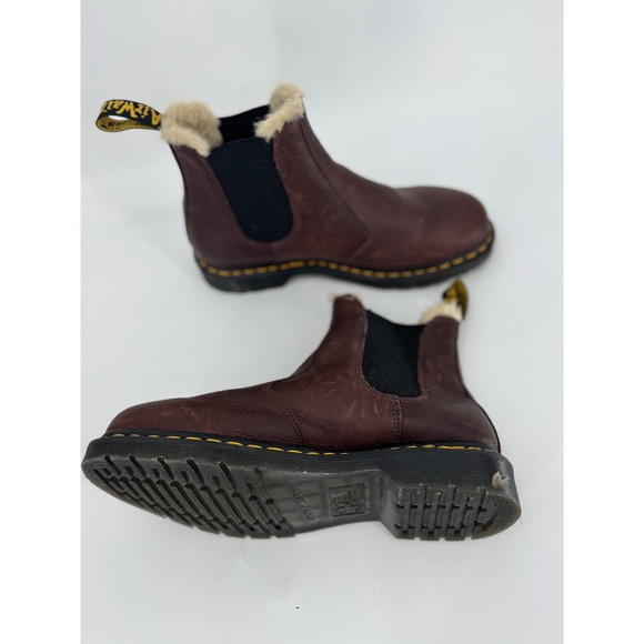 Dr Martens 2976 Faux Fur Lined Chelsea Boots Leather M 9 W 10 - Picture 6 of 12